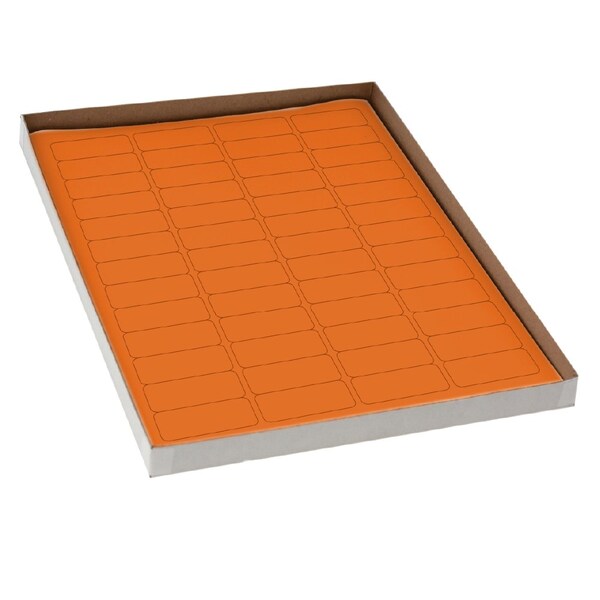 Label Sheets, Cryo, 43x19mm, for Cryovials, 20 Sheets, 52 Labels per Sheet, Orange, 1040PK